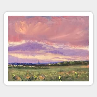 Emporia In The Distance Oil on Canvas Sticker